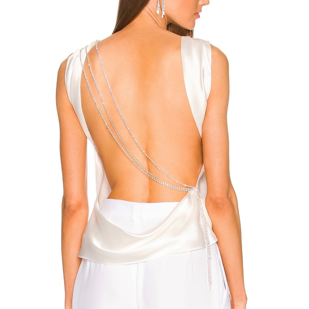 THE BAR, Asher top in Blanc with crystals in a size small, absolutely stunning